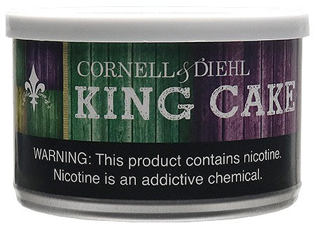 Cornell & Diehl King Cake tobacco product packaging with warning label