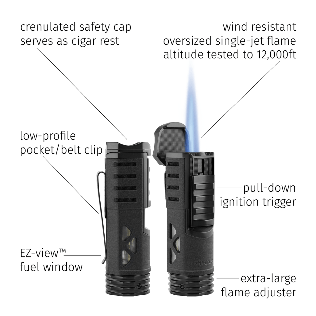 XIKAR Tactical Single Jet Black Lighter 